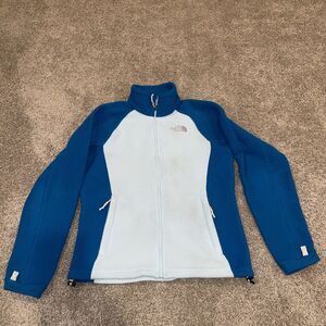 THE NORTH FACE Two Tone Blue Full Zip Women's Fleece Jacket Coat Size Small